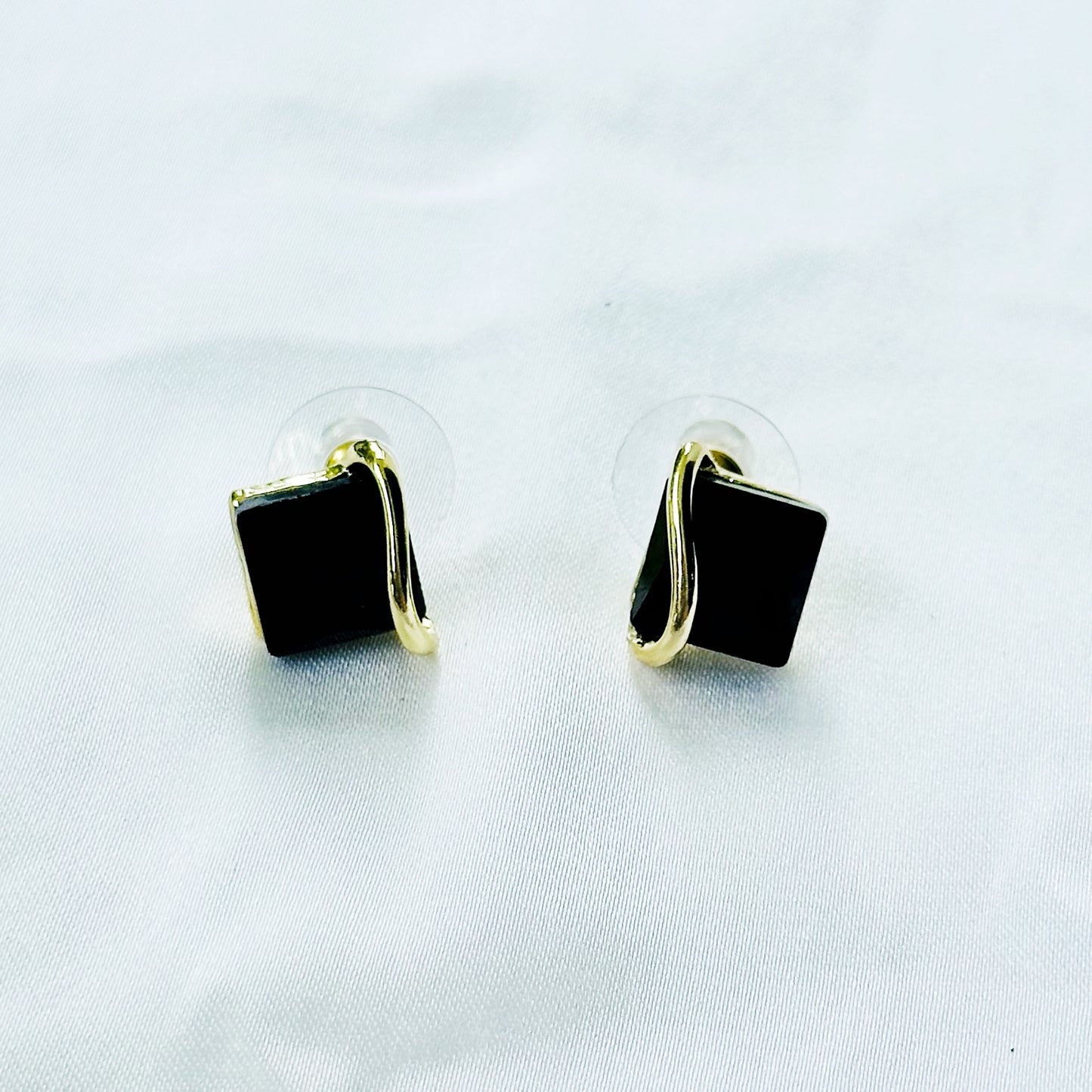Black Zirconia American Diamond Gold Plated Pendant Set