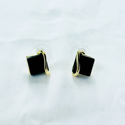 Black Zirconia American Diamond Gold Plated Pendant Set
