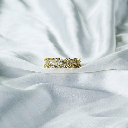 Solitaire Cubic Zirconia American Diamond Gold Plated Adjustable Ring