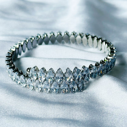American Diamond Silver Plated Choker Necklace Set Combo