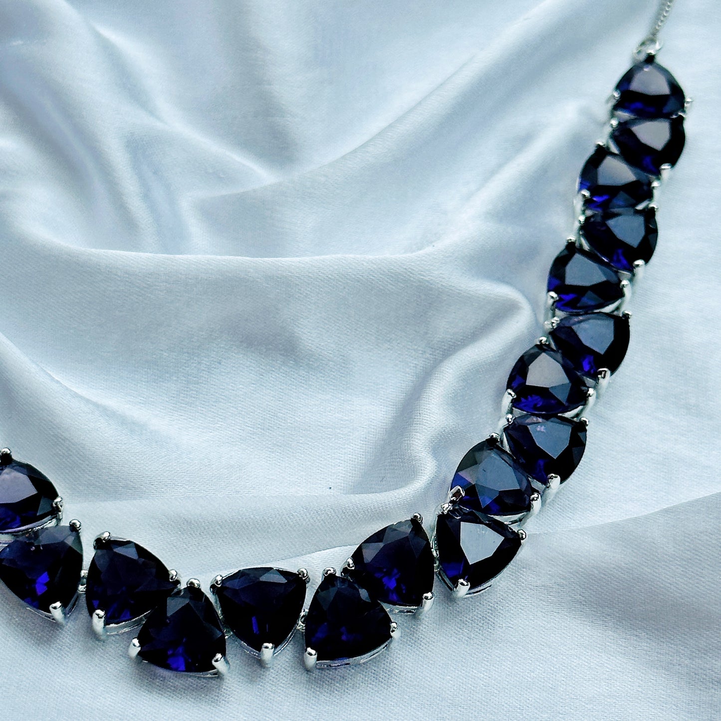 Deep Purple Amethyst Stones Silver Plated Necklace Set