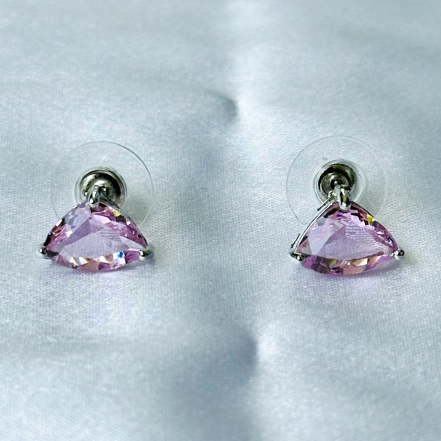 Pink Topaz Cubic Zircon Stones Silver Plated Necklace Set