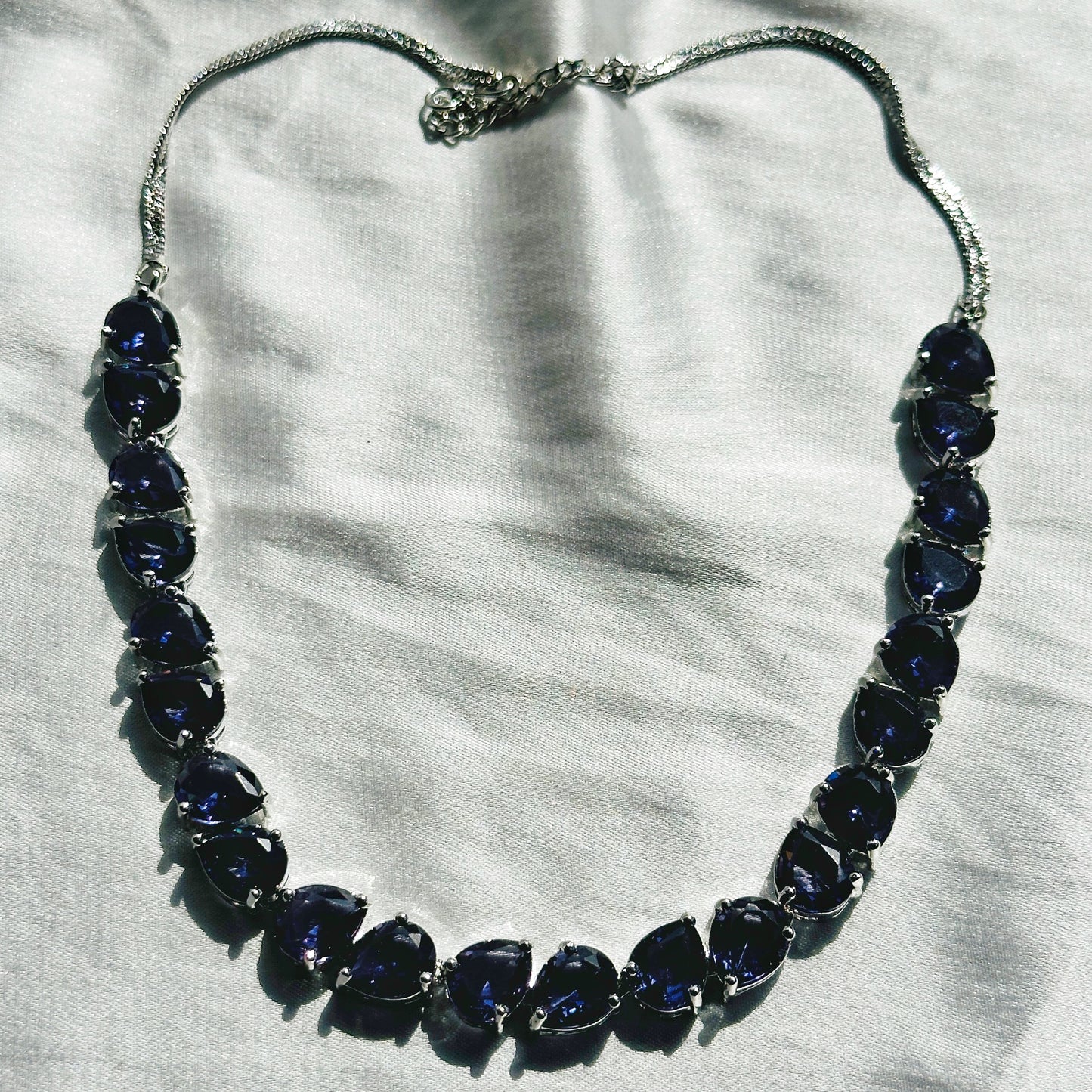 Deep Purple Amethyst Cubic Zircon Stones Silver Plated Necklace Set