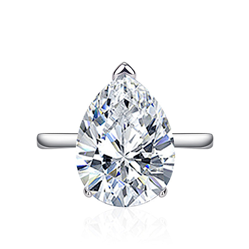 American Diamond Ice Cut Stone Silver Plated Adjustable Ring