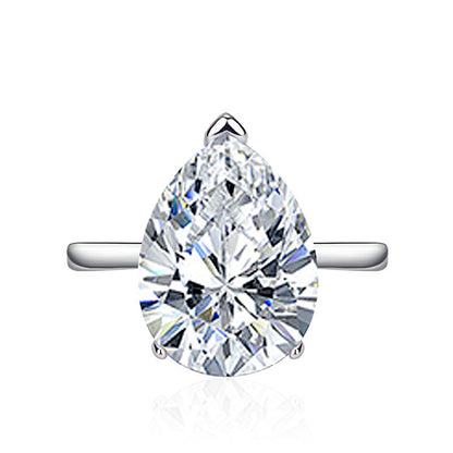 American Diamond Ice Cut Stone Silver Plated Adjustable Ring
