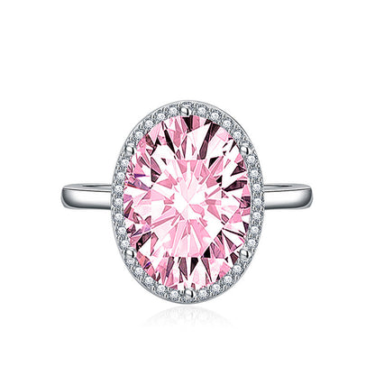 Pink Topaz Cubic Zircon Ice Cut Stone American Diamond Silver Plated Adjustable Ring