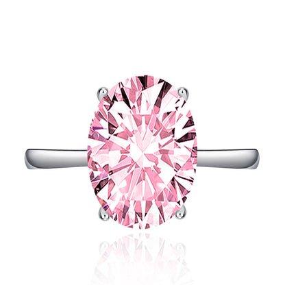 Pink Topaz Cubic Zircon Ice Cut Stone Silver Plated Adjustable Ring