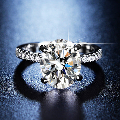 Solitaire Cubic Zircon American Diamond Silver Plated Adjustable Ring