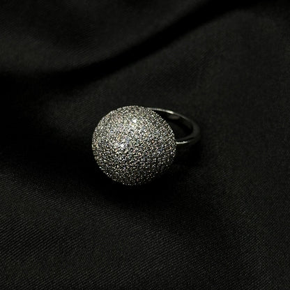 American Diamond Silver Plated Ring (Size: US 6 & US 7)