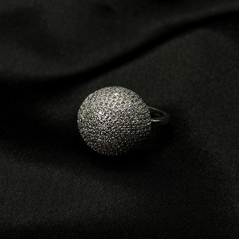American Diamond Silver Plated Ring (Size: US 6 & US 7)