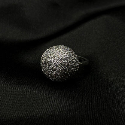 American Diamond Silver Plated Ring (Size: US 6 & US 7)